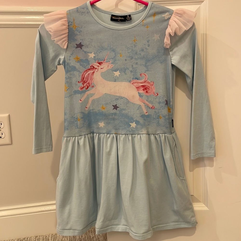 Rock Your Baby Blue Unicorn Dress
